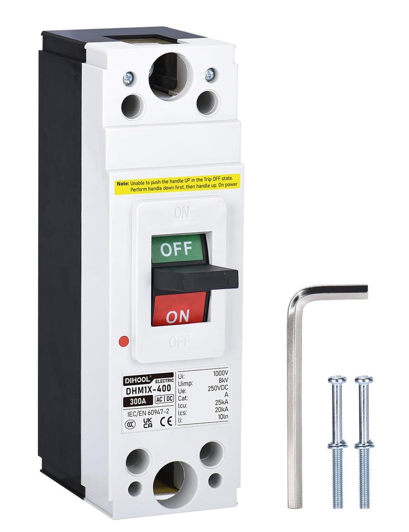 DIHOOL 300 Amp Heavy Duty Battery Disconnect Switch, DC Circuit Breaker for Boat Trolling Motor Marine ATV Trailer - Image 1